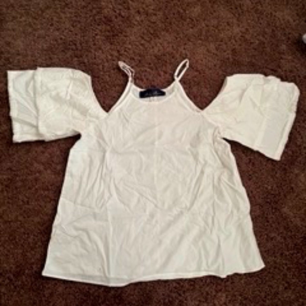 Cold-shoulder White Blouse